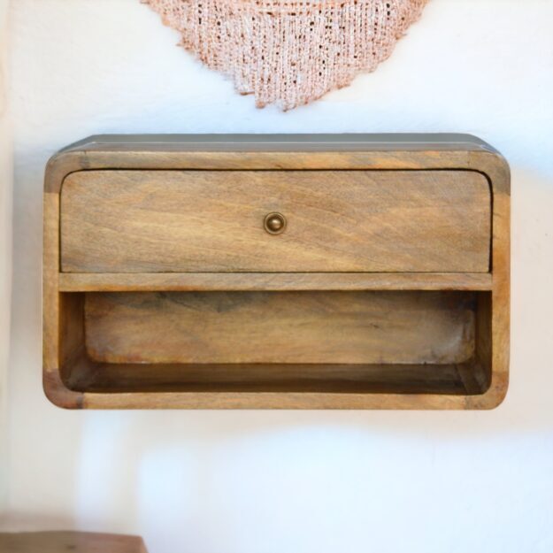 Floating Curve Open Slot Nightstand