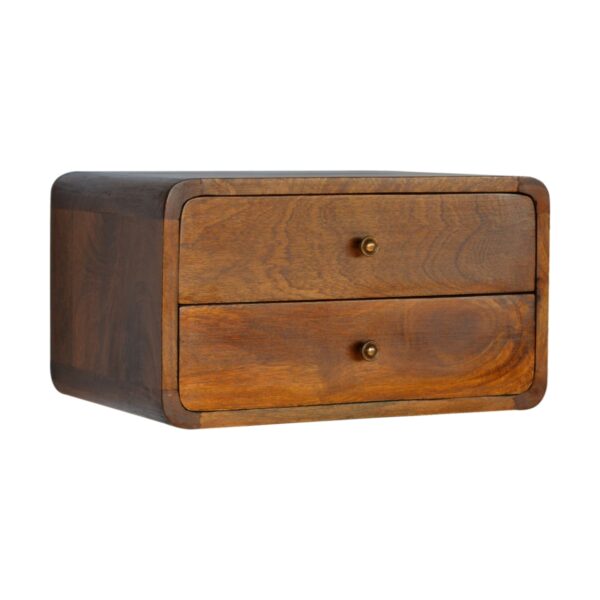 Floating Curved Chestnut Nightstand - Image 2