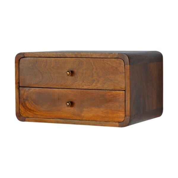 Floating Curved Chestnut Nightstand - Image 3