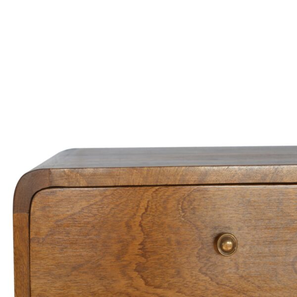 Floating Curved Chestnut Nightstand - Image 4