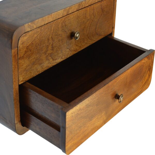 Floating Curved Chestnut Nightstand - Image 6