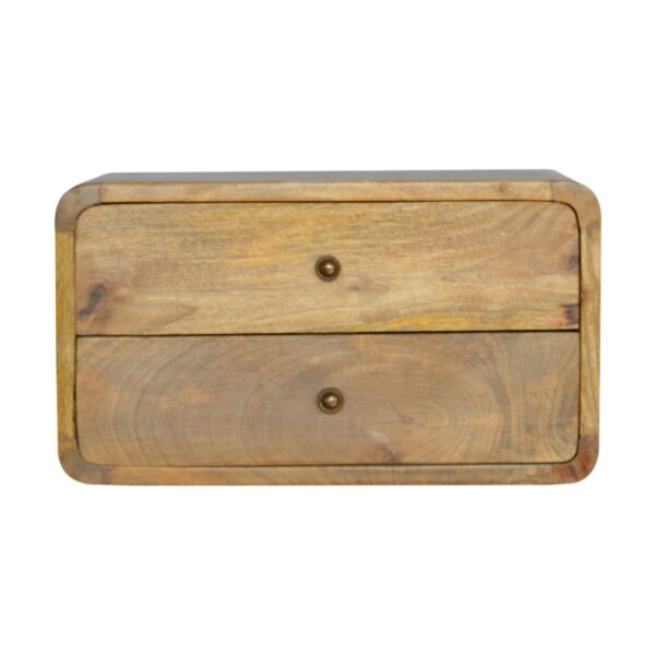 Oak Two Drawer Floating Nightstand - Image 2