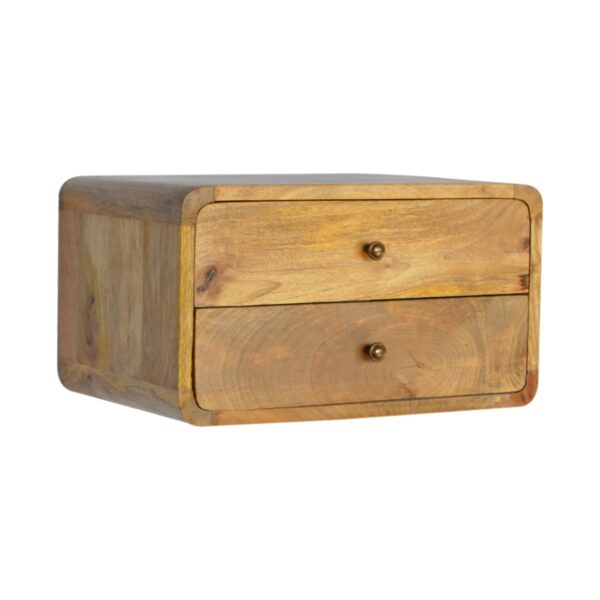 Oak Two Drawer Floating Nightstand - Image 3