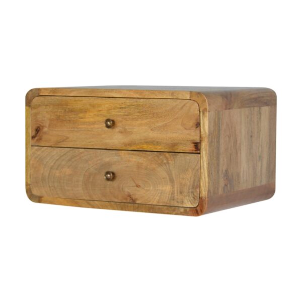 Oak Two Drawer Floating Nightstand - Image 4