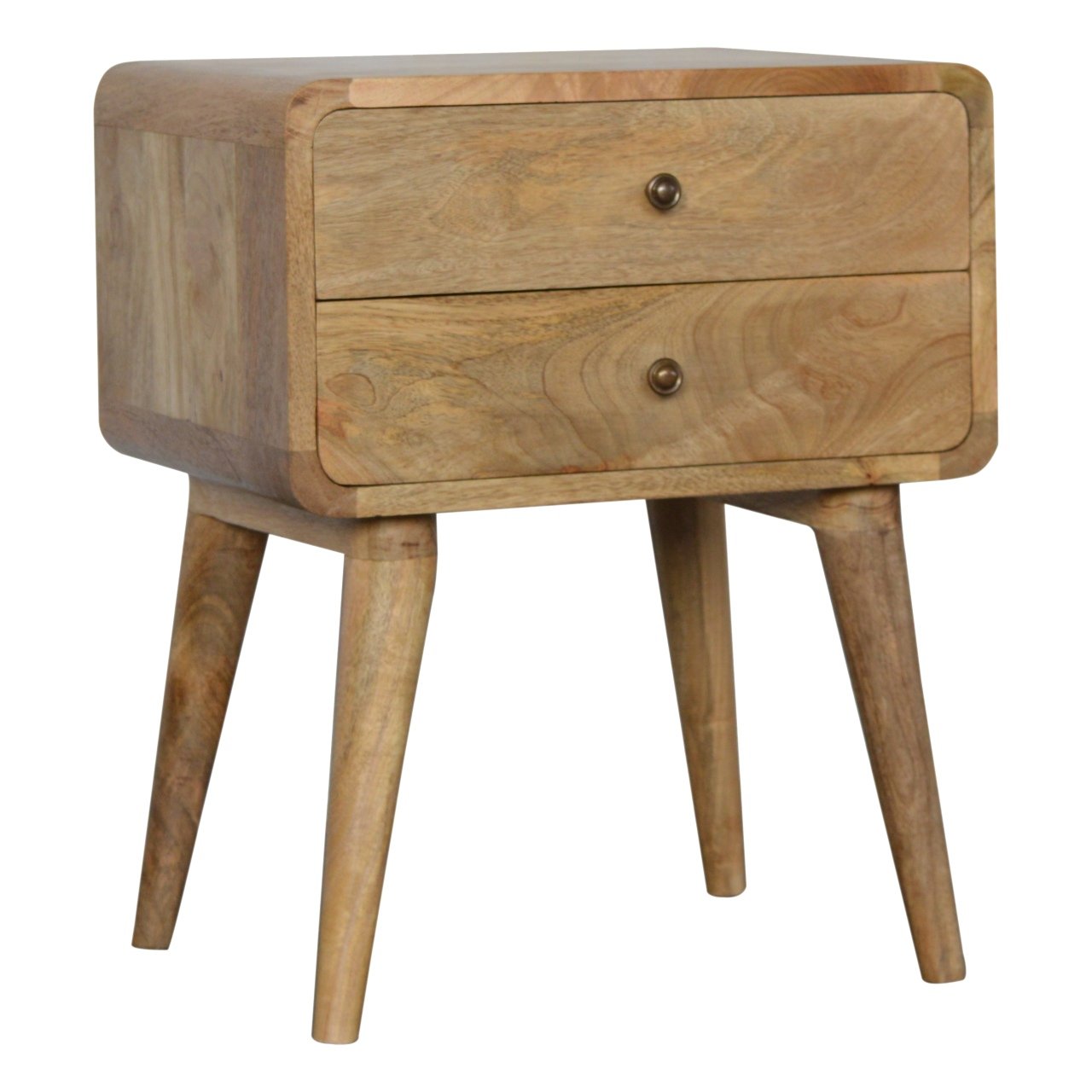 Curved Oak ish Nightstand - Image 3
