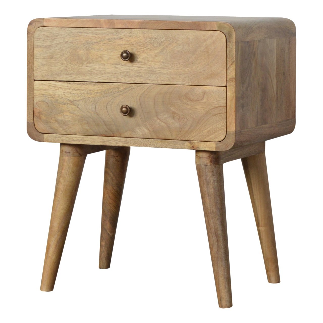 Curved Oak ish Nightstand - Image 4