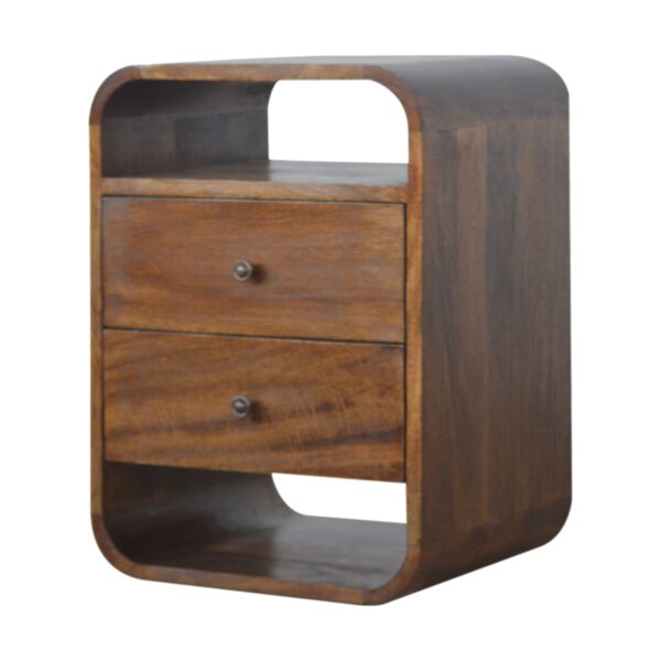 Chestnut Curve 2 Drawer Nightstand - Image 3