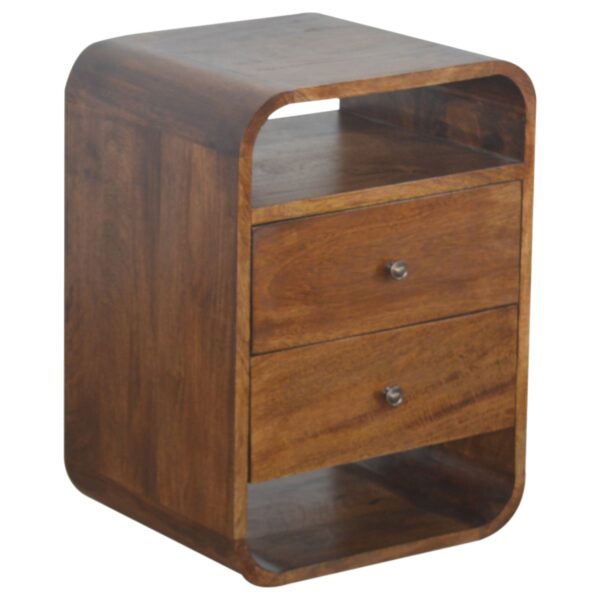 Chestnut Curve 2 Drawer Nightstand - Image 8
