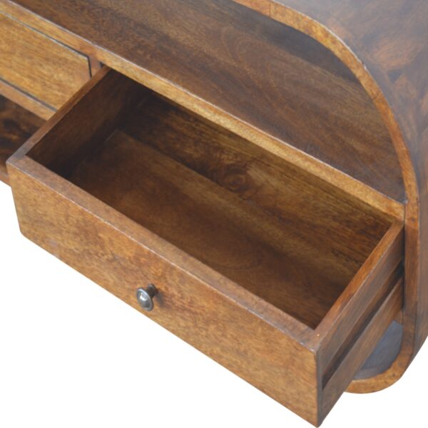 Chestnut Curved Edge Media Unit with 2 Drawers - Image 7