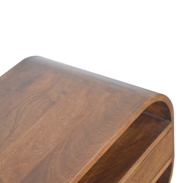 Chestnut Curved Edge Media Unit with 2 Drawers - Image 9