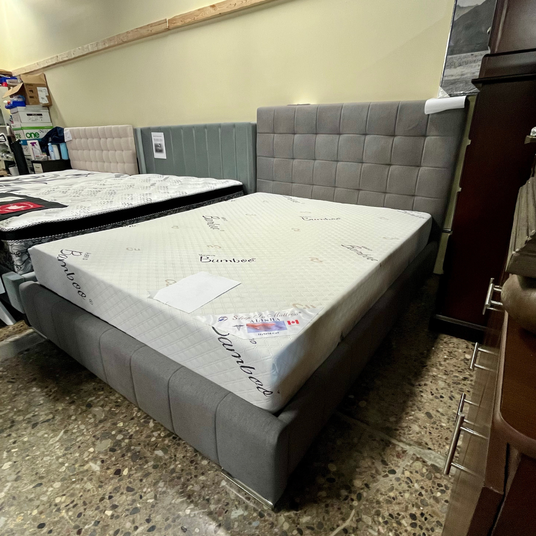 Square-Tufted Upholstered Platform Bed Frame - Queen Size - Image 3