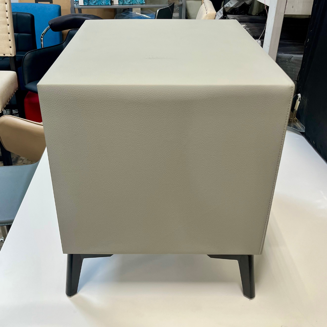 Contemporary Grey Upholstered Nightstand - Image 3