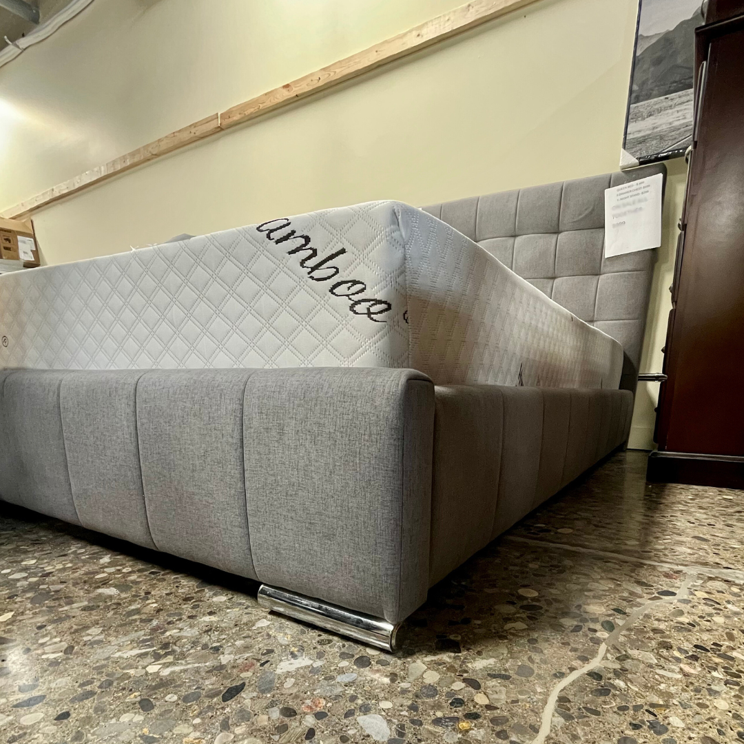 Square-Tufted Upholstered Platform Bed Frame - Queen Size - Image 6