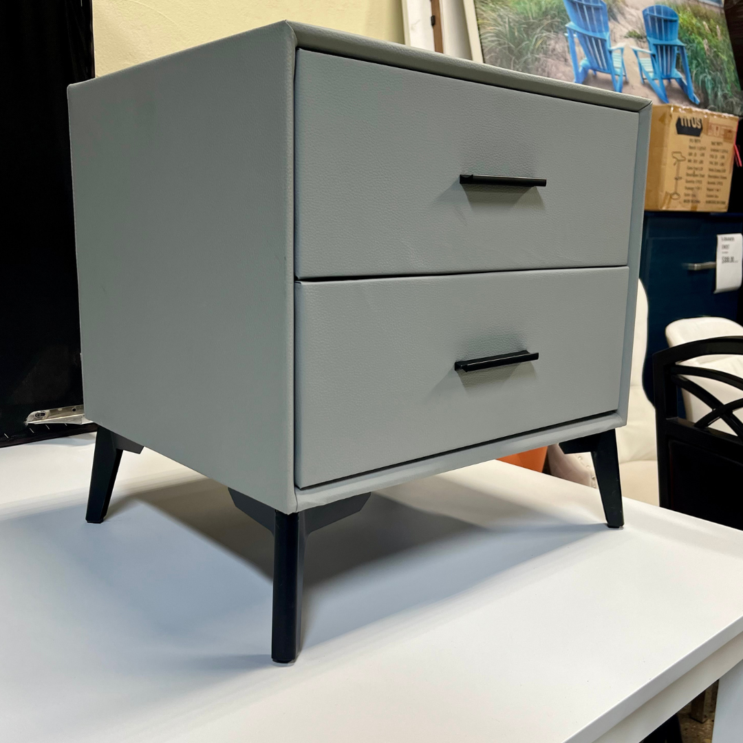 Contemporary Grey Upholstered Nightstand