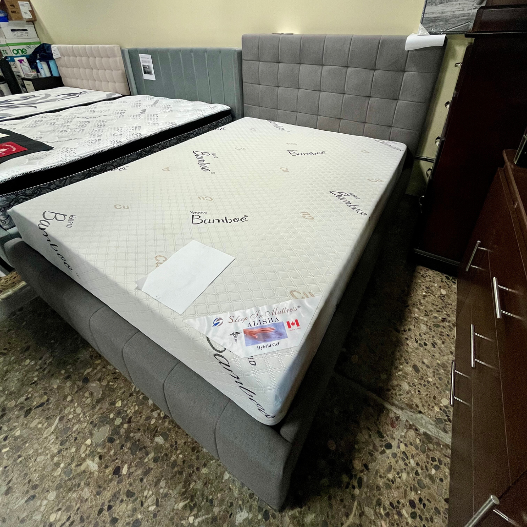 Square-Tufted Upholstered Platform Bed Frame