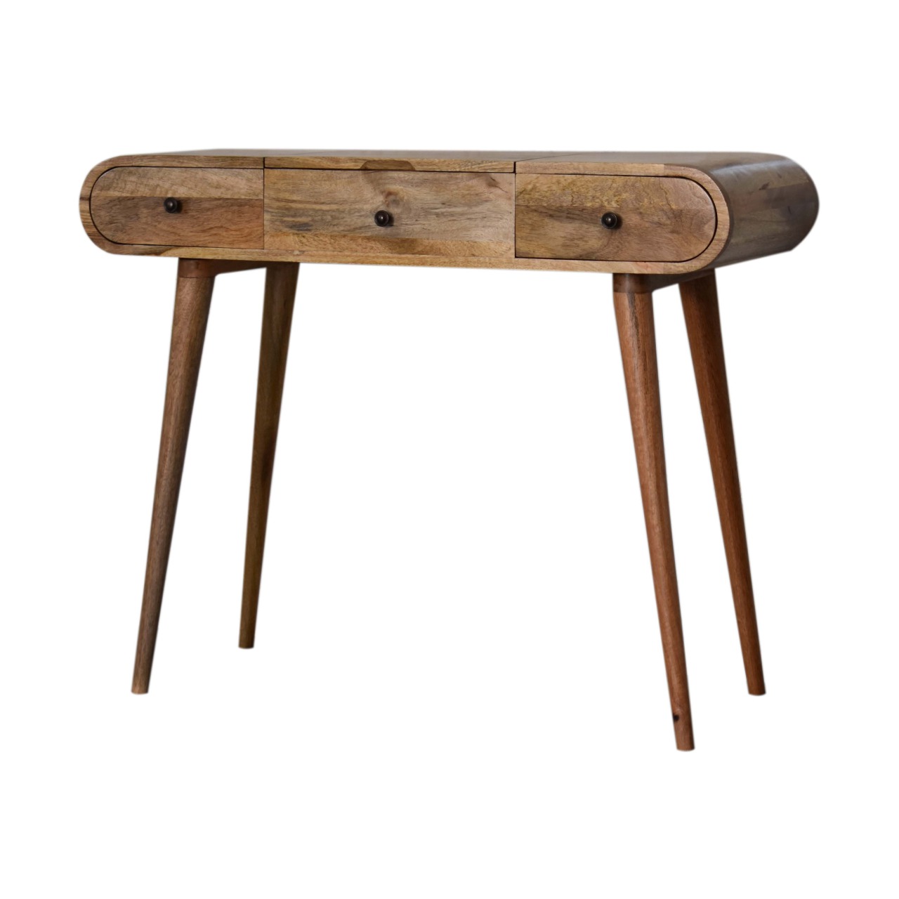 Oak-ish Round Dressing Table - Image 4