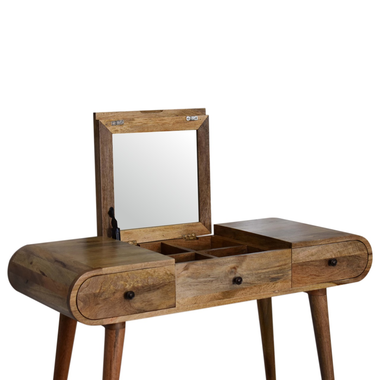 Oak-ish Round Dressing Table - Image 5