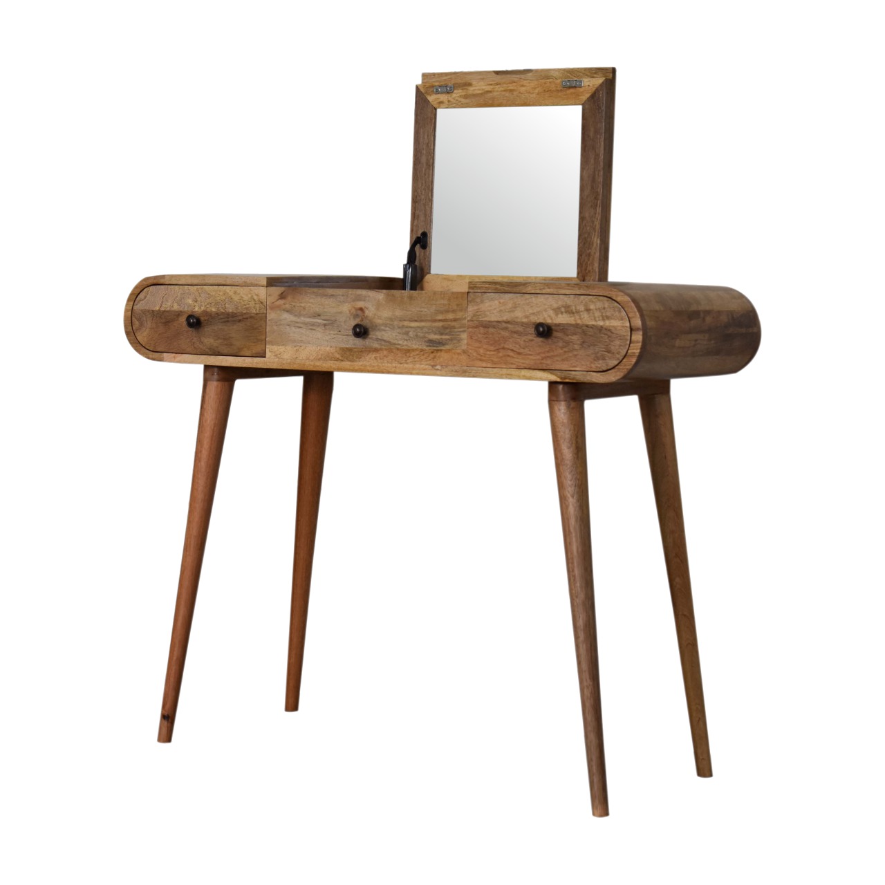 Oak-ish Round Dressing Table - Image 7
