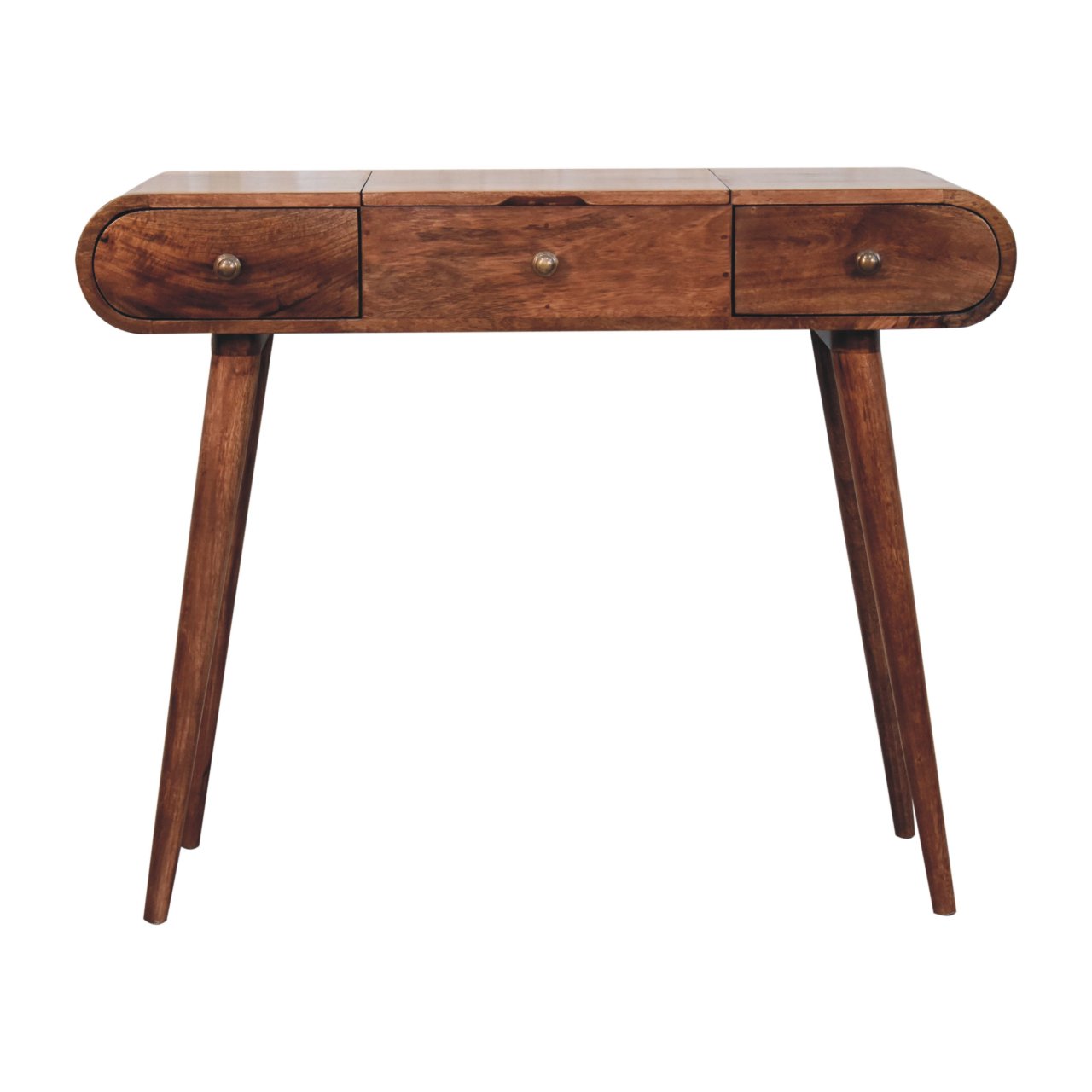 Honey Caramel Round Dressing Table - Image 2