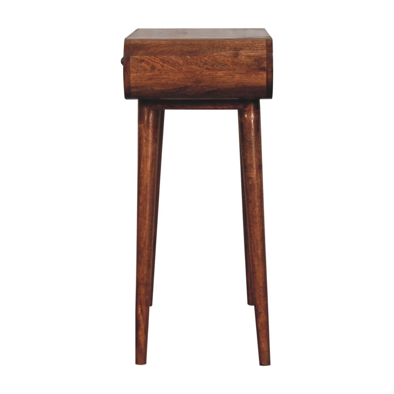 Mini Honey Caramel Dressing Table with Foldable Mirror - Image 10