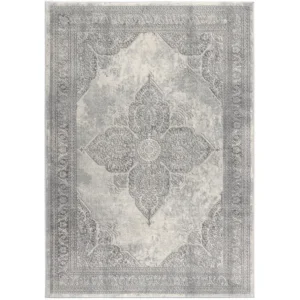 Casper Grey Vintage Medallion Area Rug