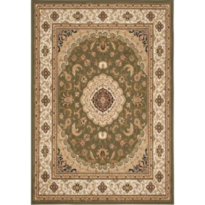 Jaipur Green Traditional Persian Medallion Area Rug