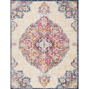 Splash Cream Boho Medallion Area Rug