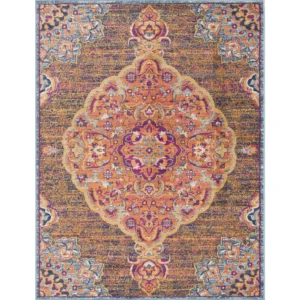Splash Rust Boho Medallion Area Rug