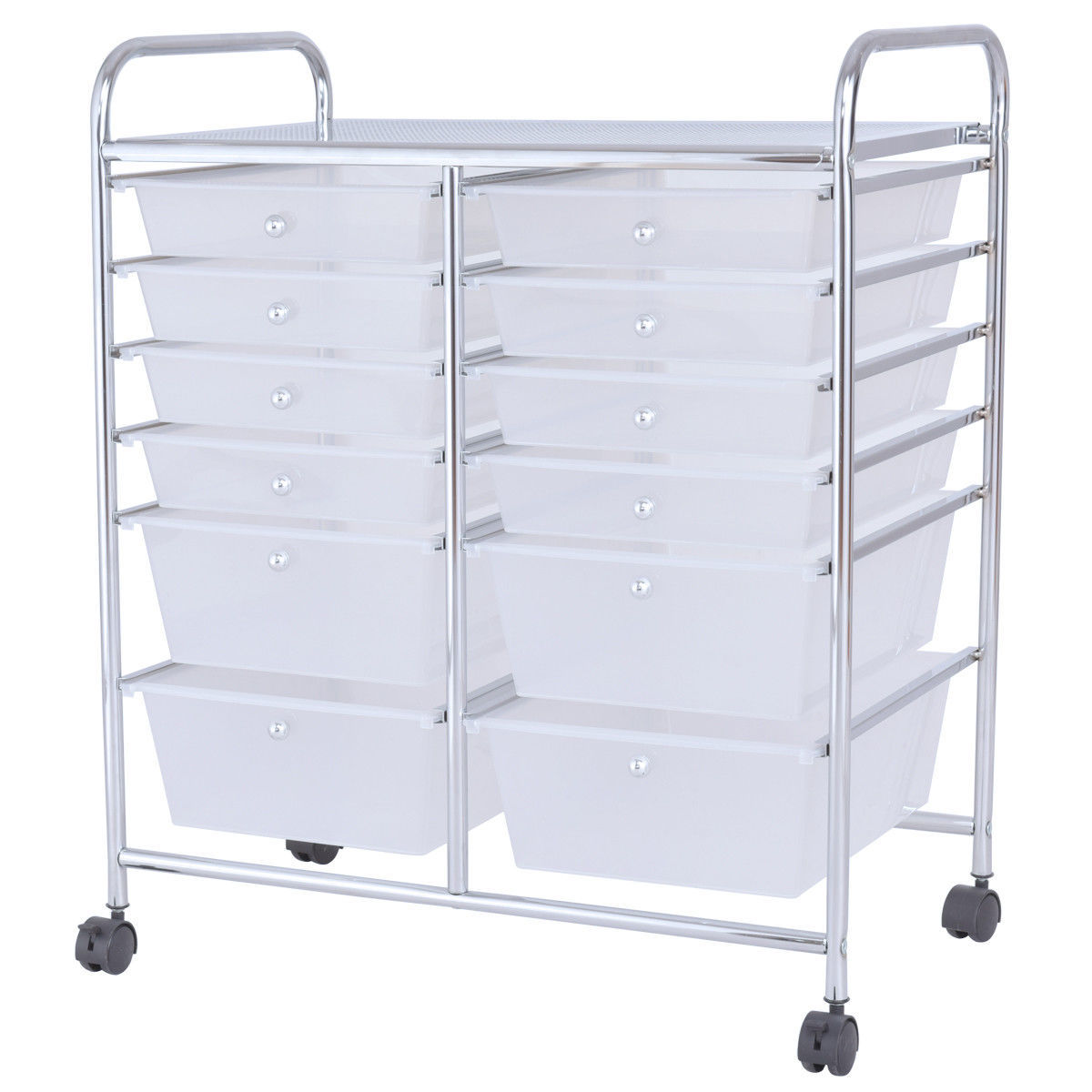 12 Storage Drawer Organizer Bins Rolling Cart - Image 7