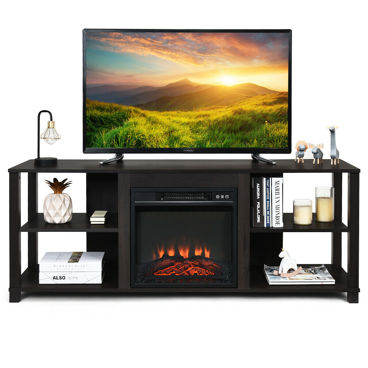 2-Tier TV Storage Cabinet Console with Adjustable Shelves - Image 6