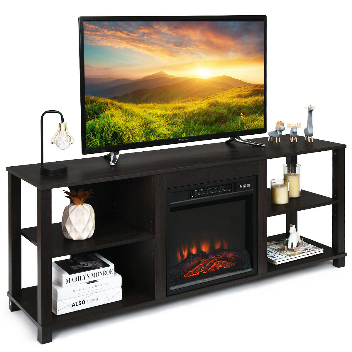 2-Tier TV Storage Cabinet Console with Adjustable Shelves - Image 5