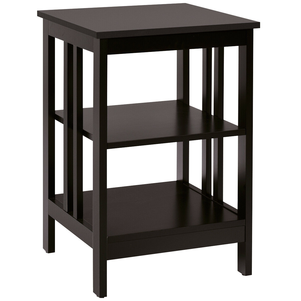 3-tier Side Table Nightstand with Stable Structure-Dark Brown - Image 7