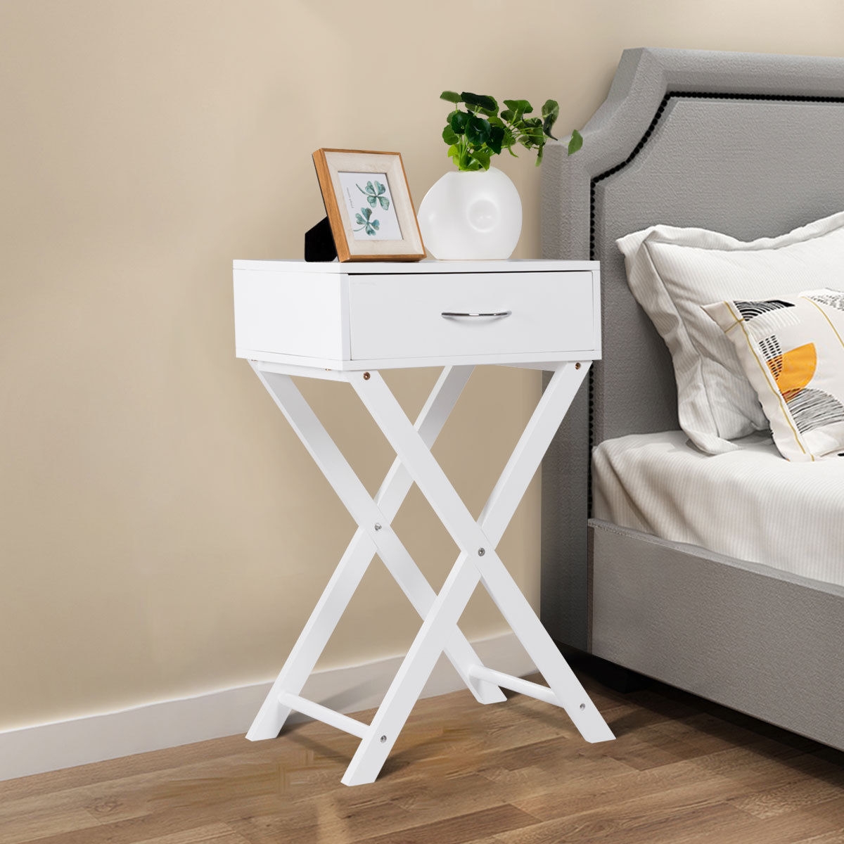 Modern X-Shape Accent Side End Table-Black - Image 2