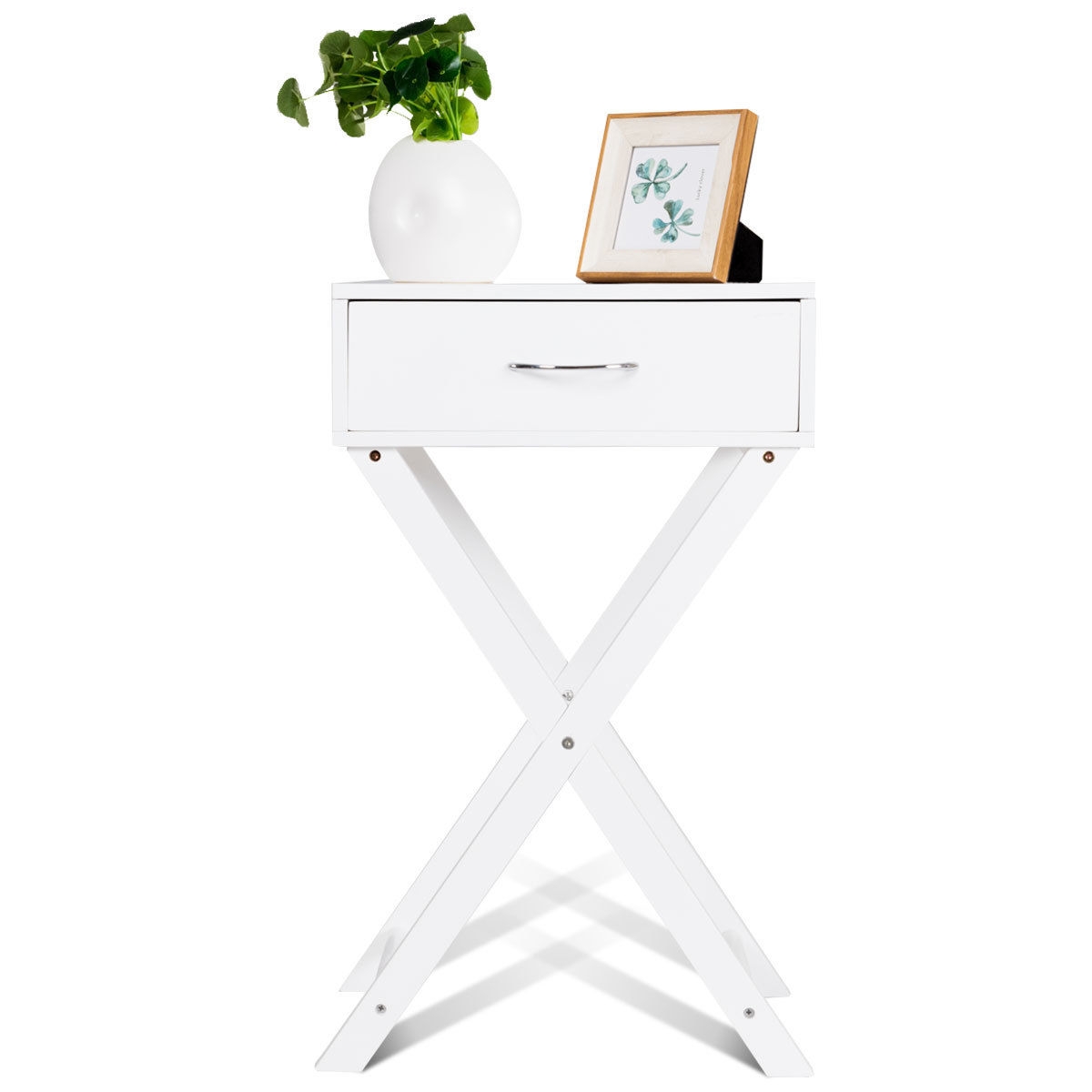 Modern X-Shape Accent Side End Table-Black - Image 4