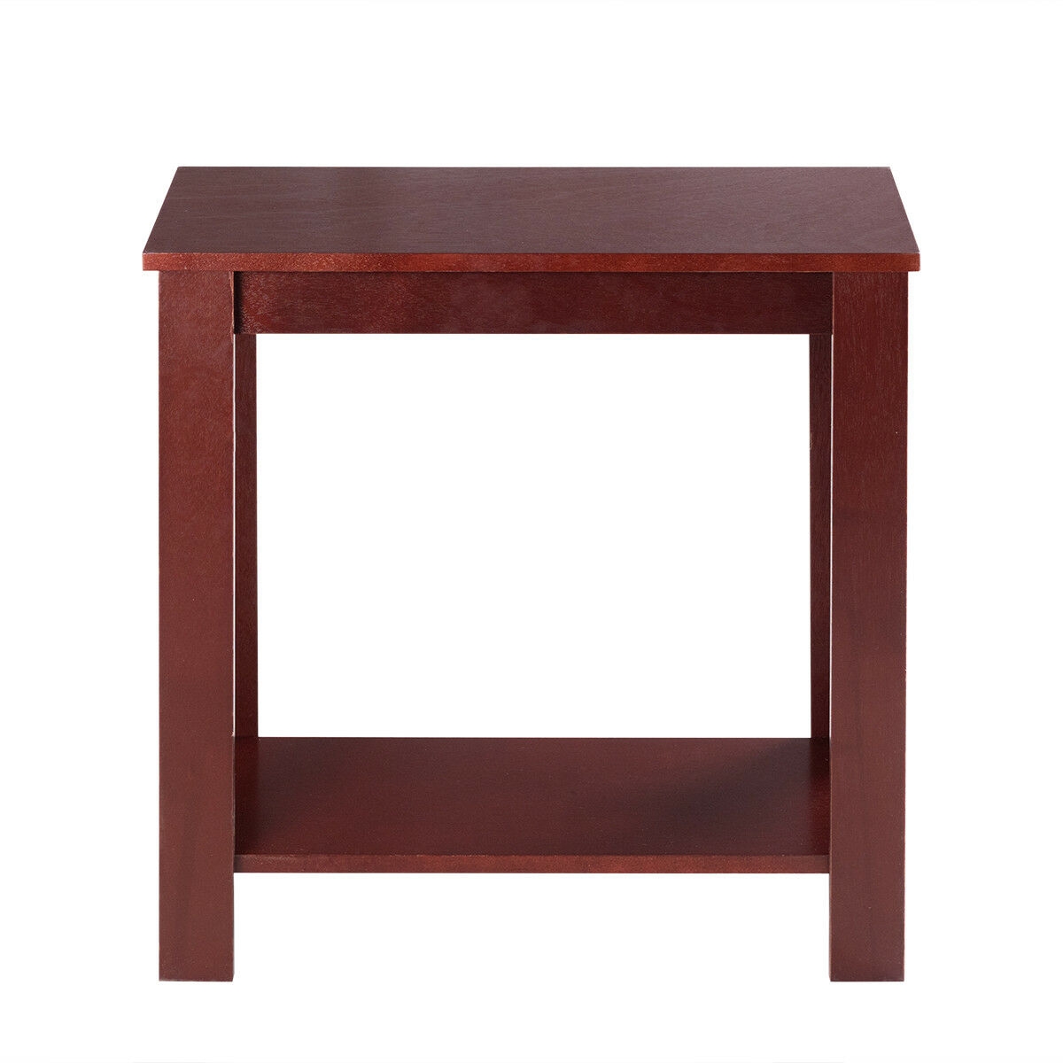 2-Tier Modern Compact End Table with Storage Shelf-Espresso - Image 7