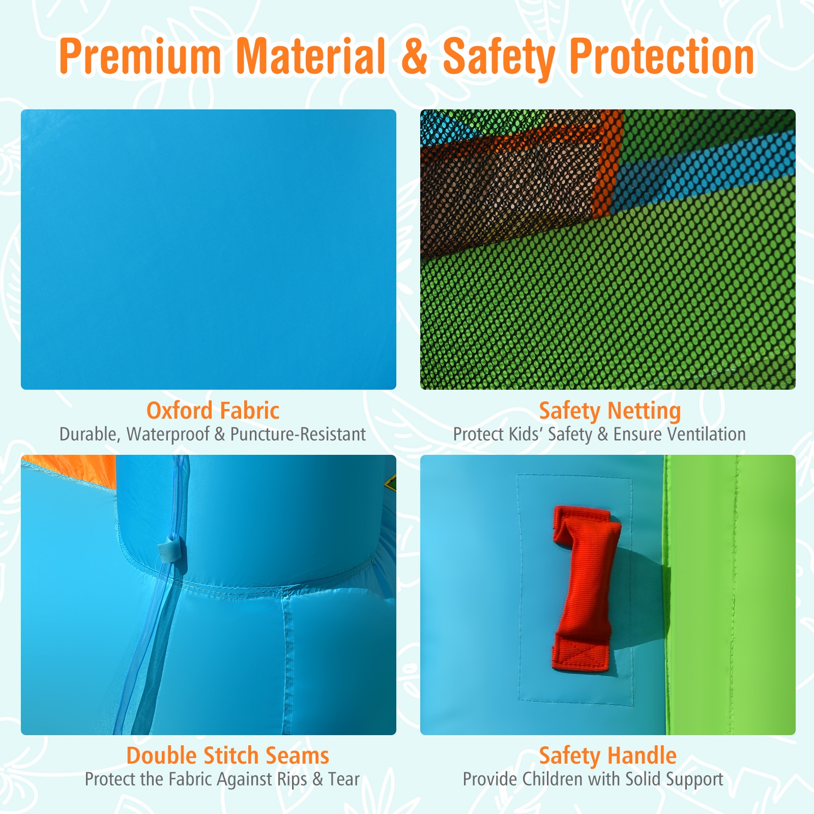 Inflatable Water Slide with Bounce House and Splash Pool without Blower for Kids - Image 7