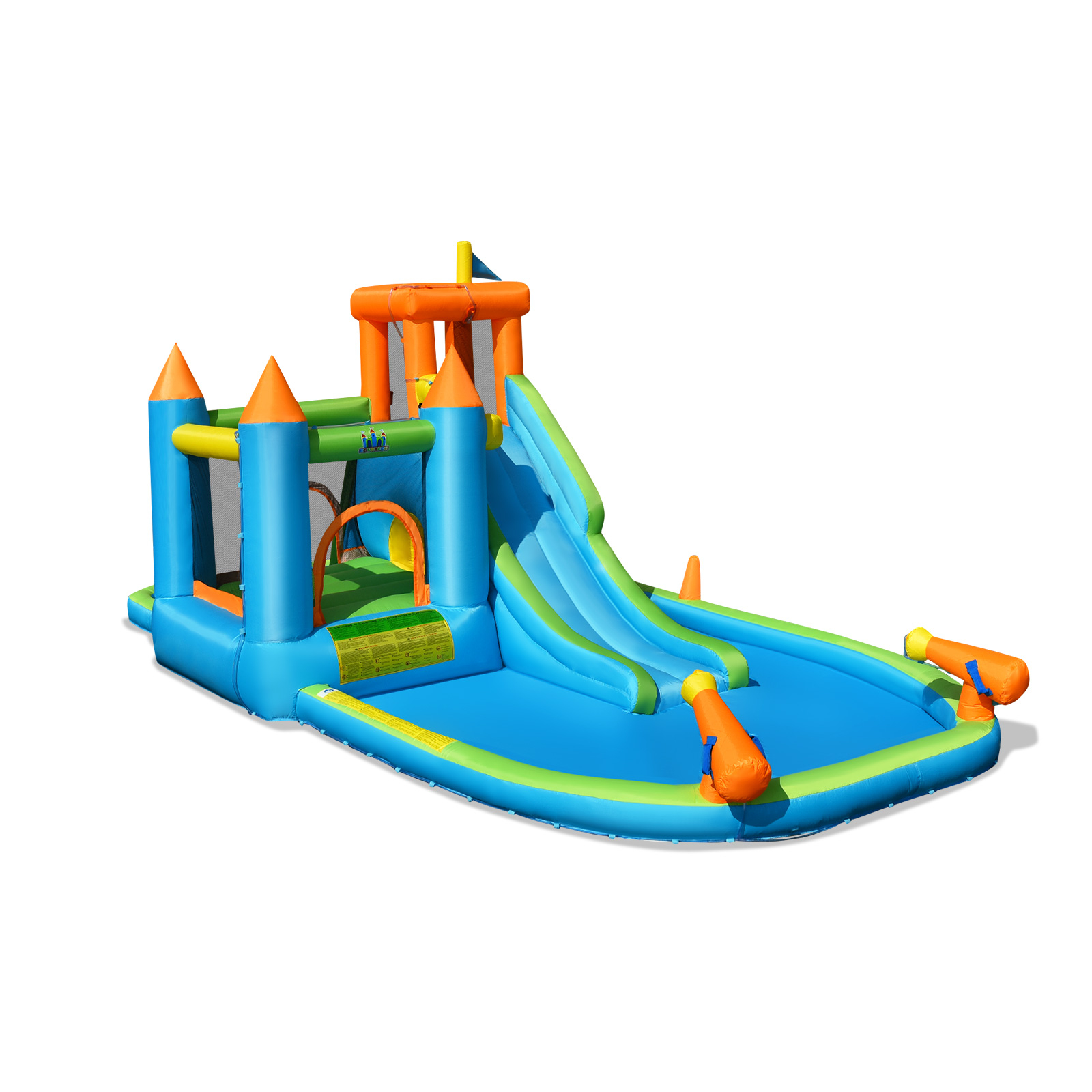 Inflatable Water Slide Kids Bounce House Splash Water Pool with Blower - Image 2