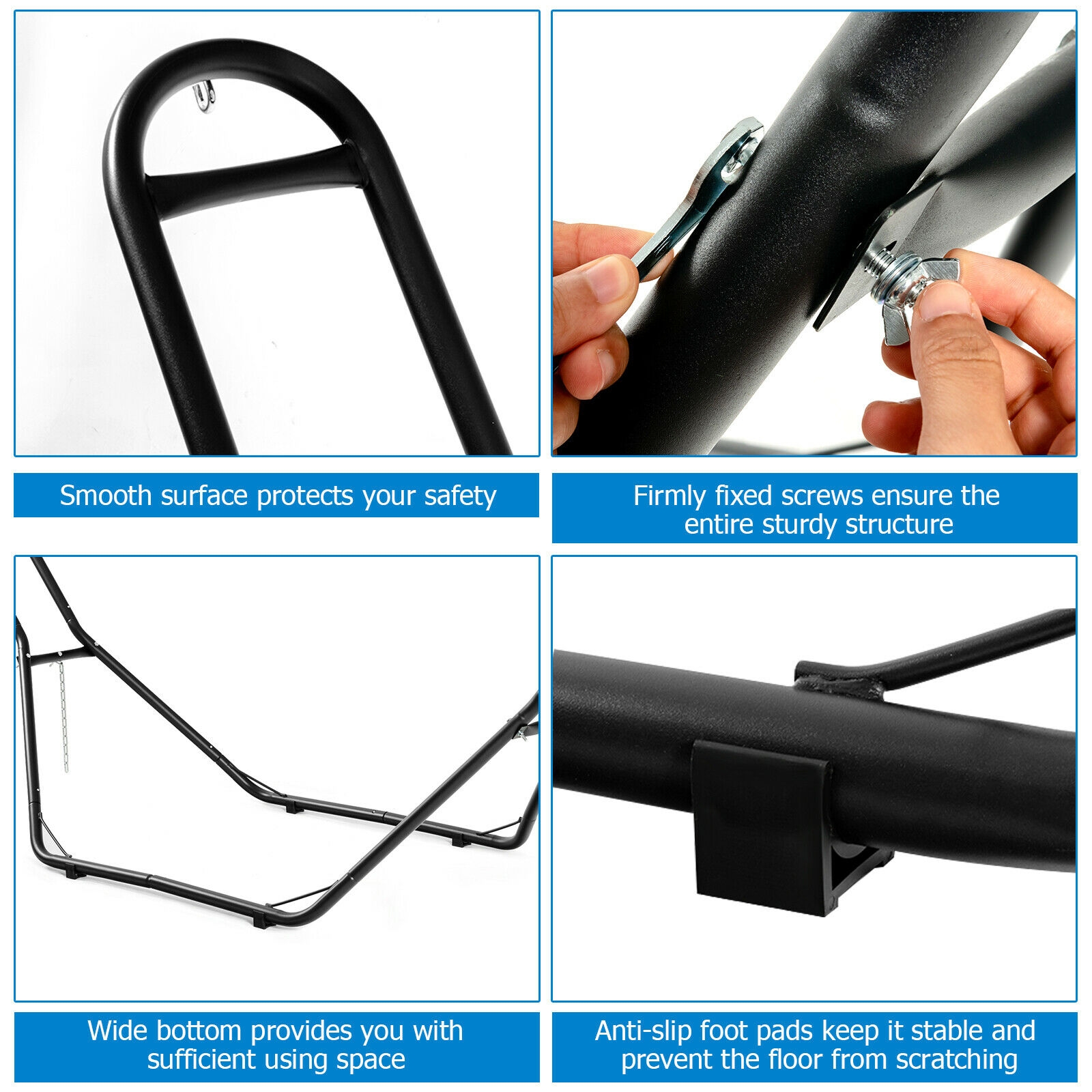 Indoor and Outdoor Hammock Frame Heavy Steel Frame Hanging Hooks - Image 7