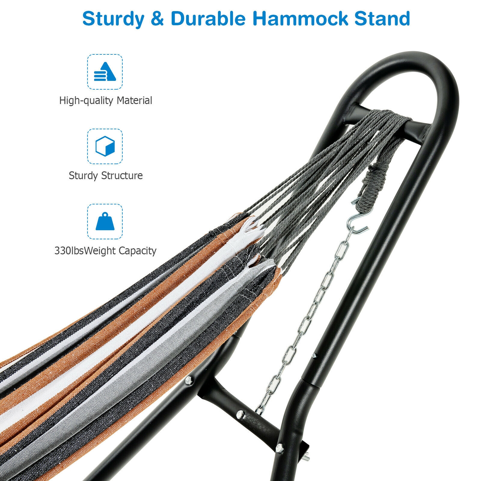Indoor and Outdoor Hammock Frame Heavy Steel Frame Hanging Hooks - Image 4