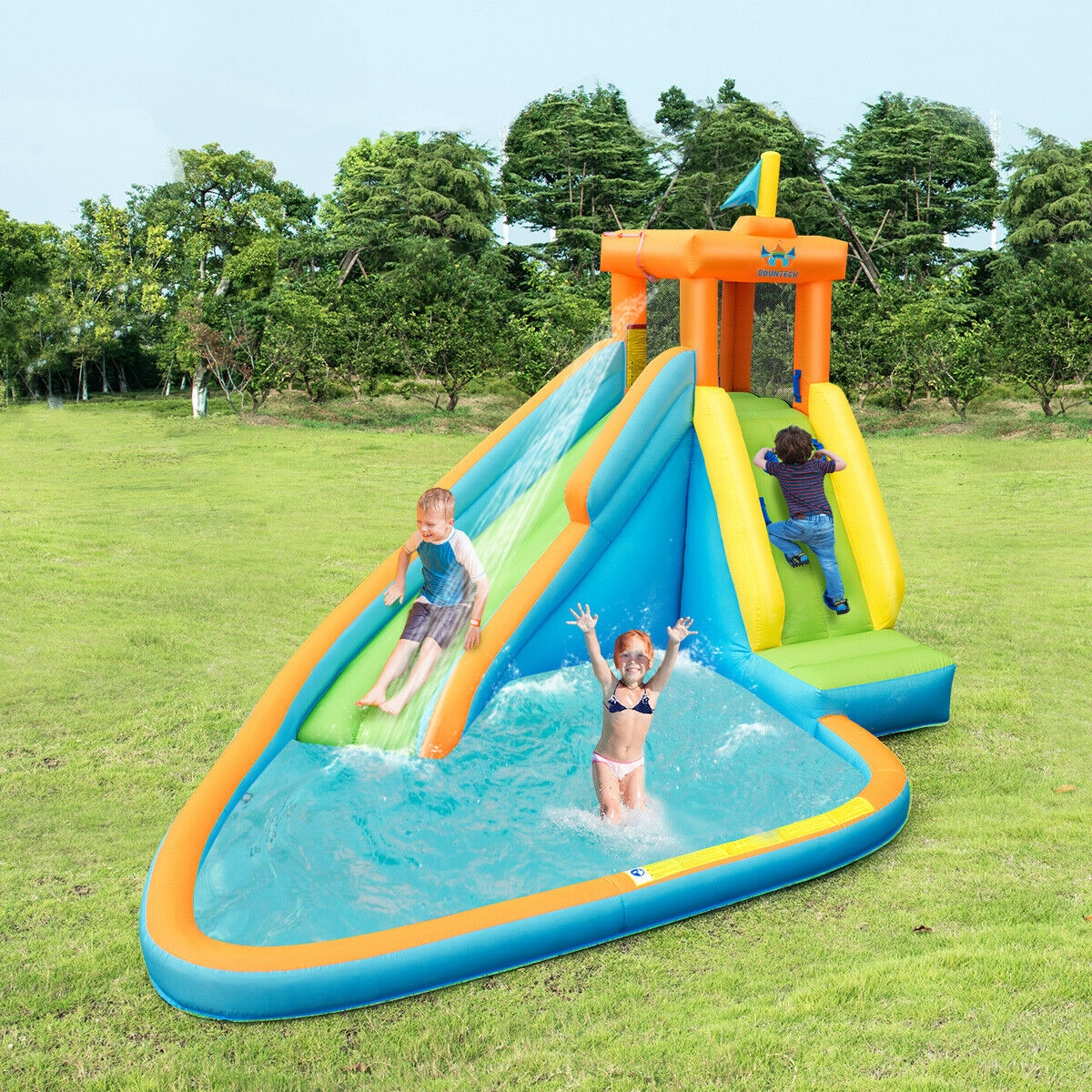 Inflatable Water Slide Kids Bounce House with 740W Blower - Image 5