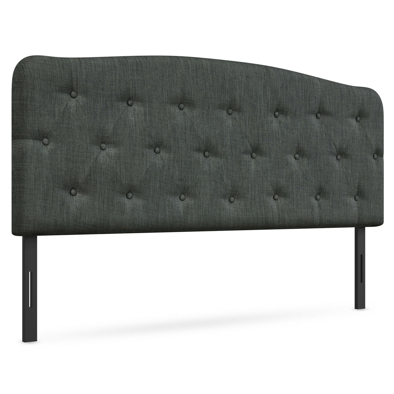 Faux Linen Headboard with Adjustable Heights-Dark Gray - Image 2