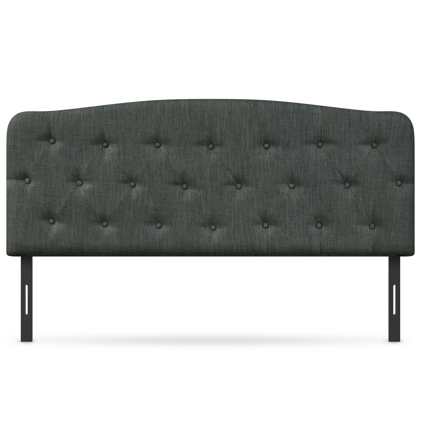 Faux Linen Headboard with Adjustable Heights-Dark Gray - Image 3