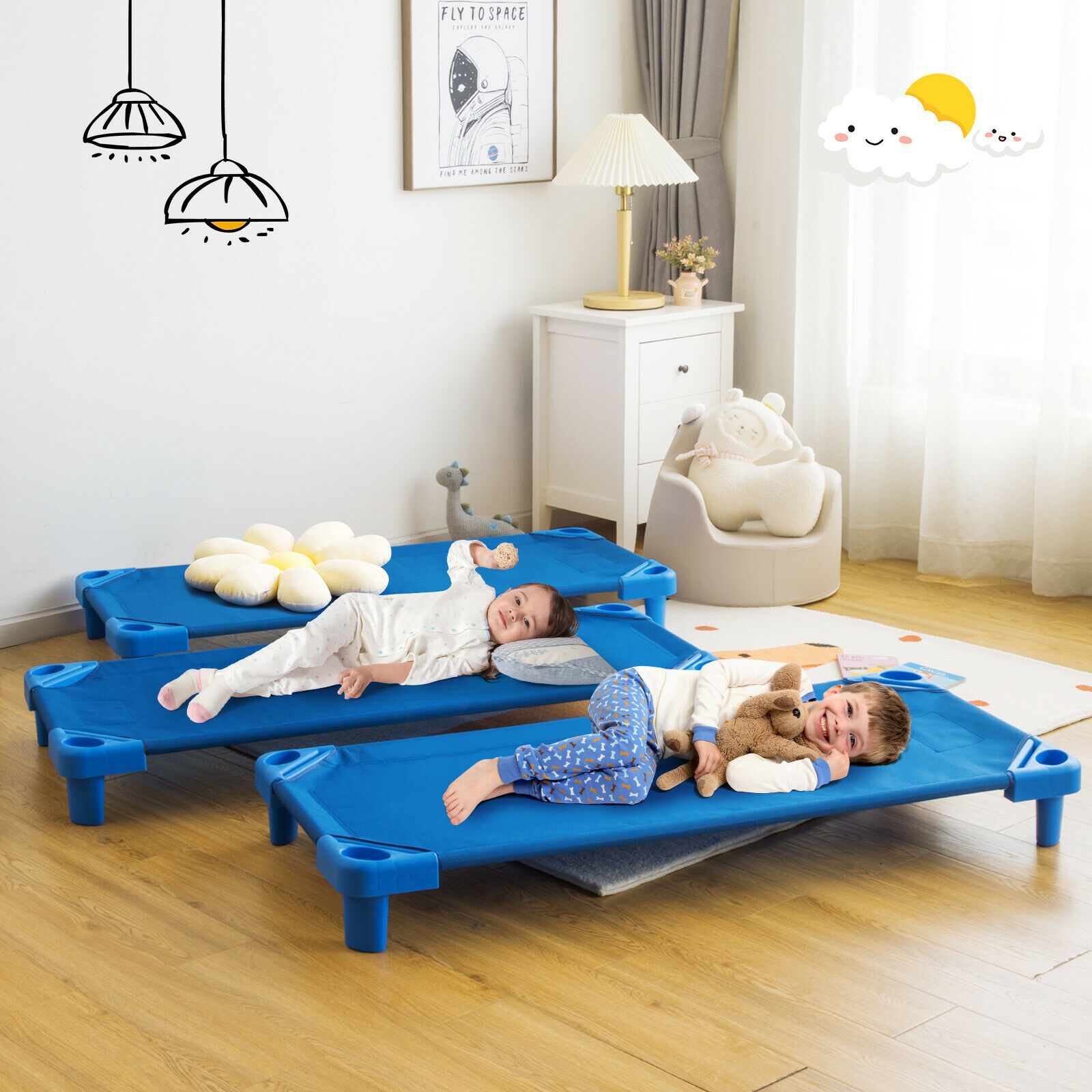 52 Inch x 23 Inch Pack of 6 Kids Stackable Daycare Rest Mat - Image 5