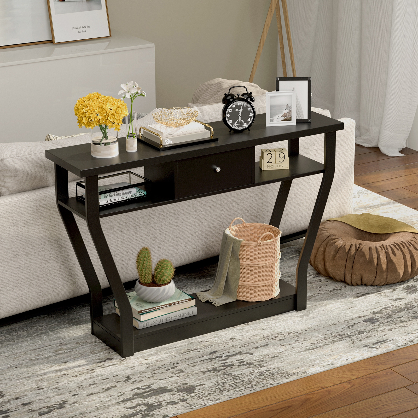 Modern Sofa Accent Table with Drawer - Image 6
