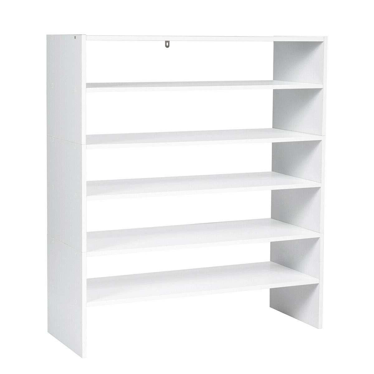 3 Pieces 31-Inch Stackable Multi-Shape Shoe Rack-White - Image 2
