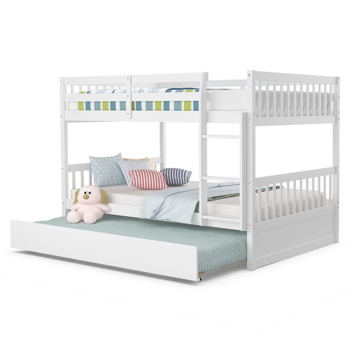 Full over Full Bunk Bed Platform Wood Bunk Bed - Image 3