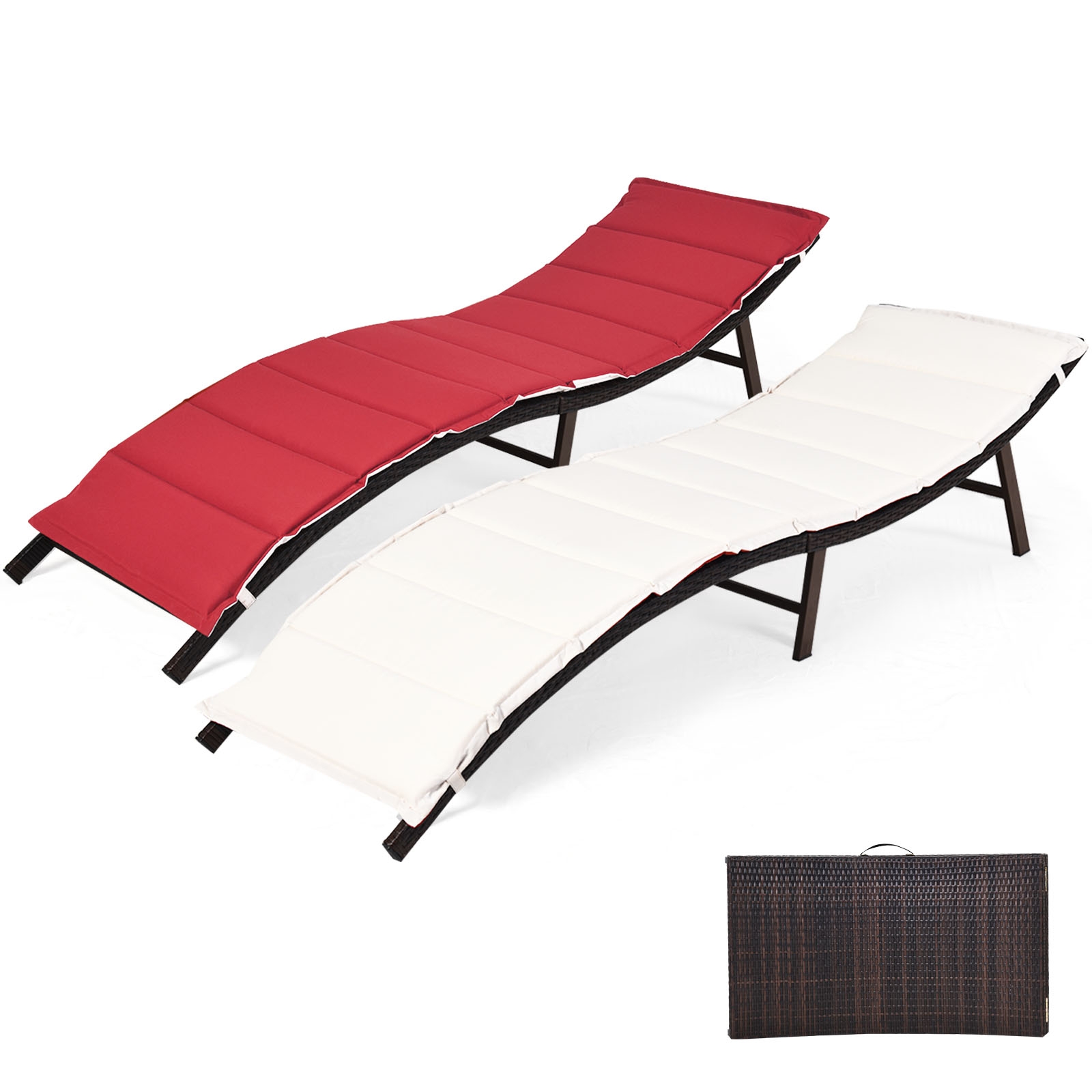 2 Pieces Folding Patio Lounger Chair - Image 3
