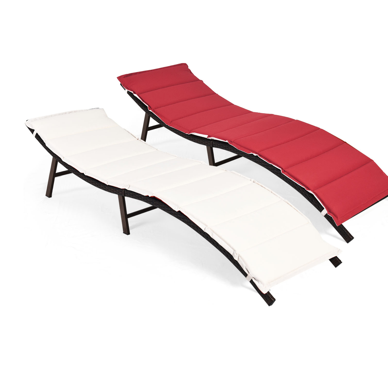 2 Pieces Folding Patio Lounger Chair - Image 2
