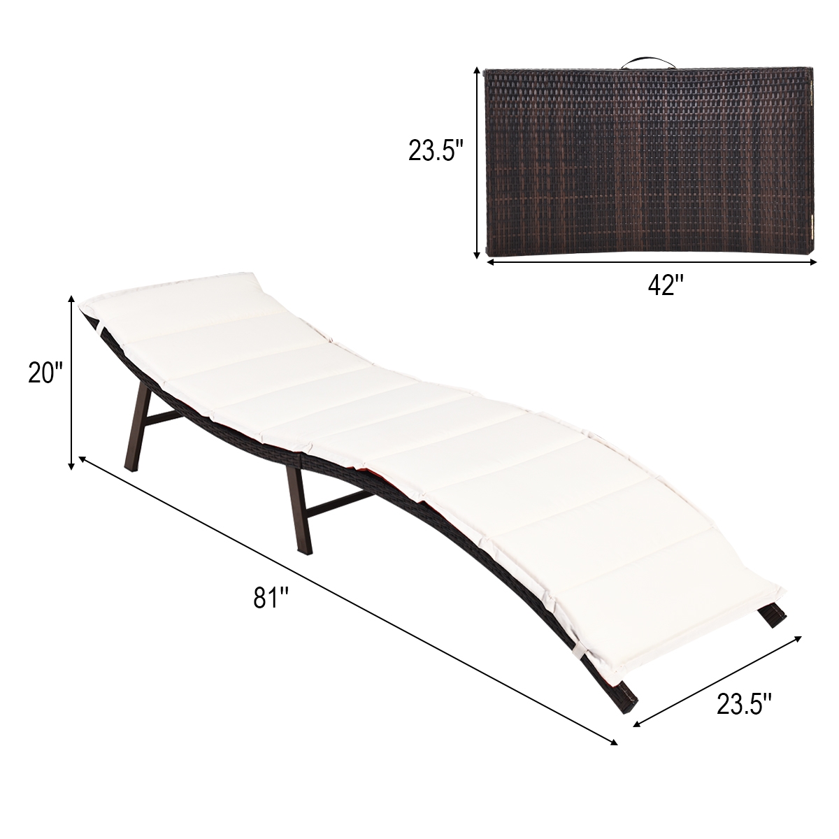 2 Pieces Folding Patio Lounger Chair - Image 4