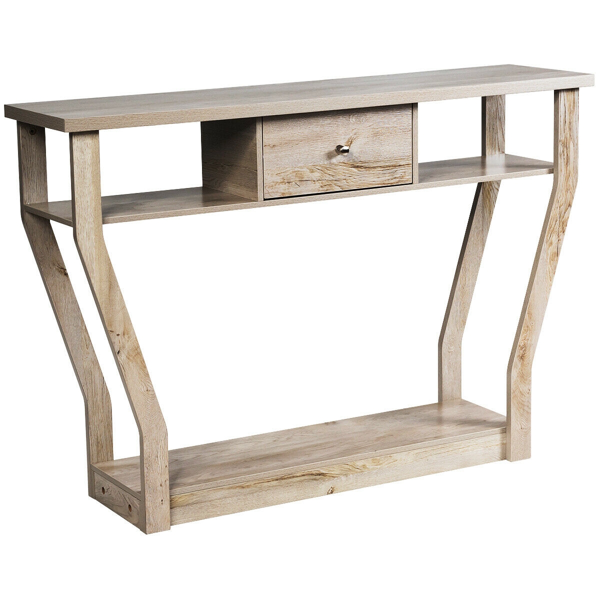 Modern Sofa Accent Table with Drawer-Gray - Image 2